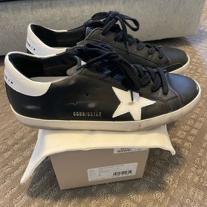 Golden Goose Superstar low top sneakers. Size 39. Black leather.